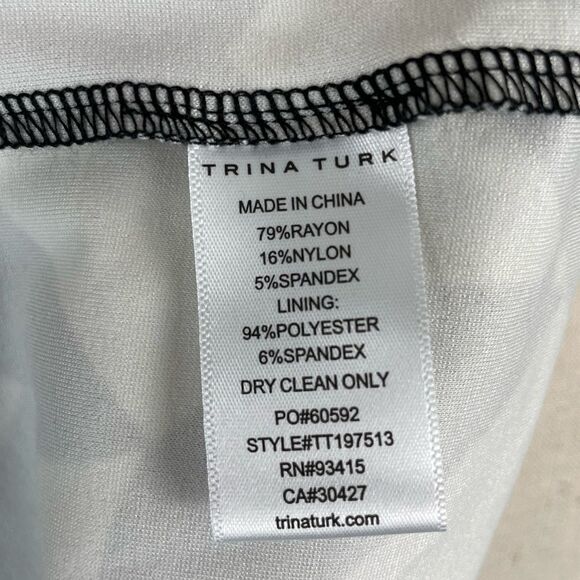 NWT Trina Turk Black and White Midi Dress Size M - Picture 8 of 8